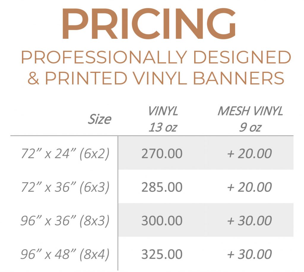 Vinyl Banner Pricing | Jenn's Art Co.